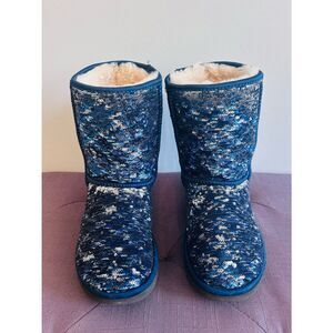 UGG Classic Short Sequin Boots in Midnight Blue & Silver!
